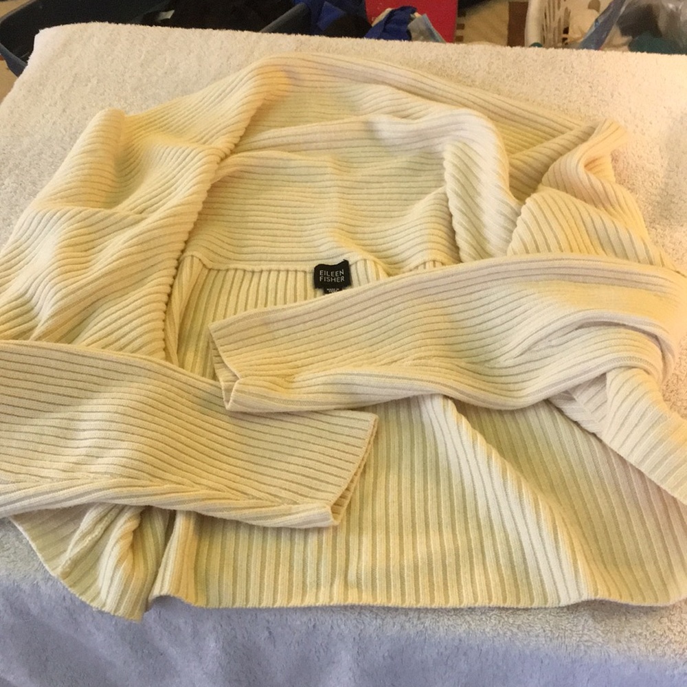 Eileen Fisher cream cropped sweater